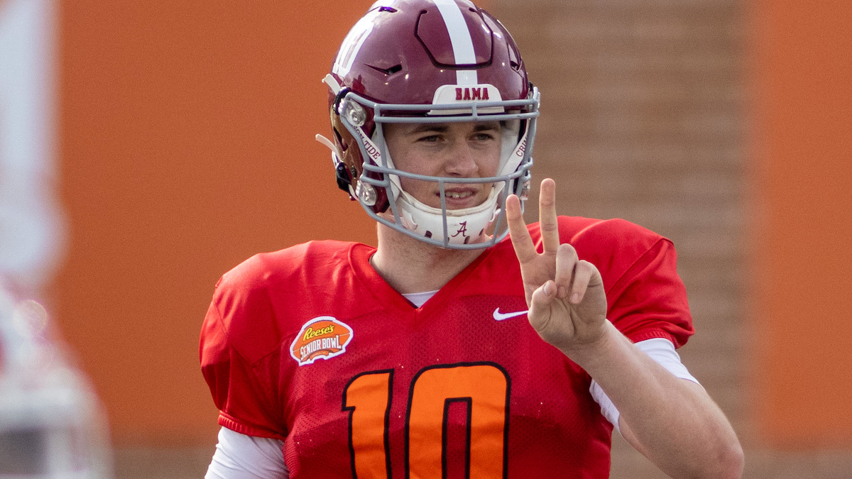 Alabama NFL Draft prospect and potential Patriots quarterback Mac Jones