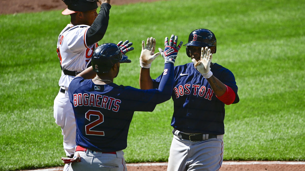 Boston Red Sox shortstop Xander Bogaerts and third baseman Rafael Devers