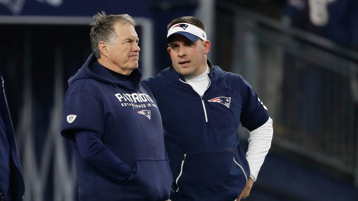 New England Patriots head coach Bill Belichick and offensive coordinator Josh McDaniels