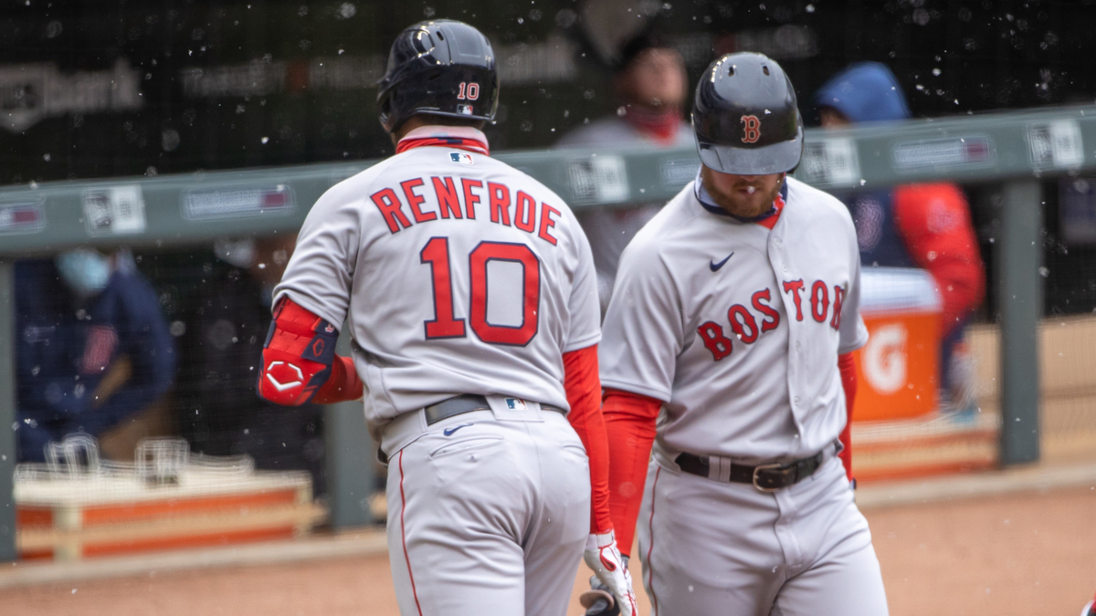 Boston Red Sox right fielder Hunter Renfroe, second baseman Christian Arroyo