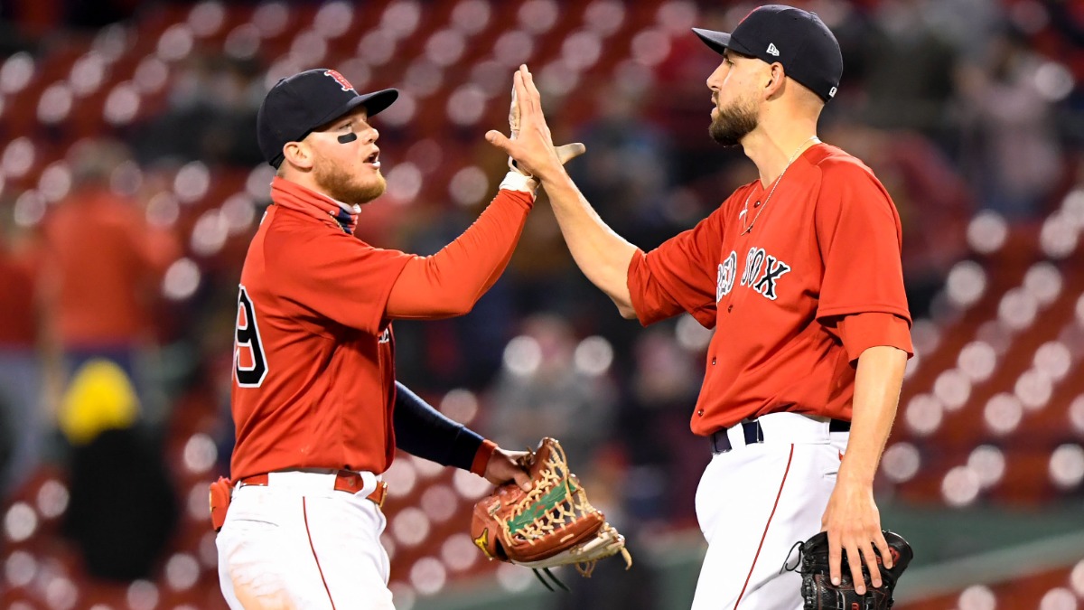 Boston Red Sox relief pitcher Matt Barnes and center fielder Alex Verdugo