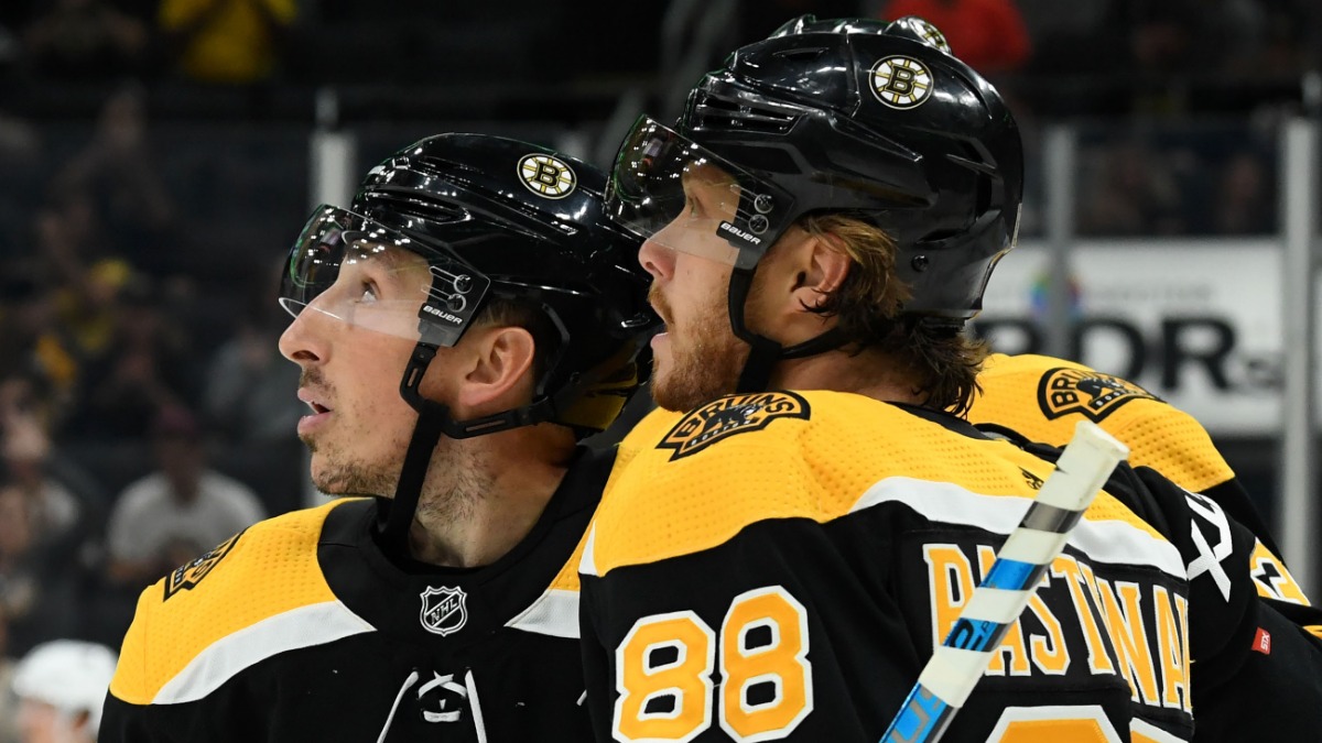 Boston Bruins Forwards Brad Marchand, David Pastrnak