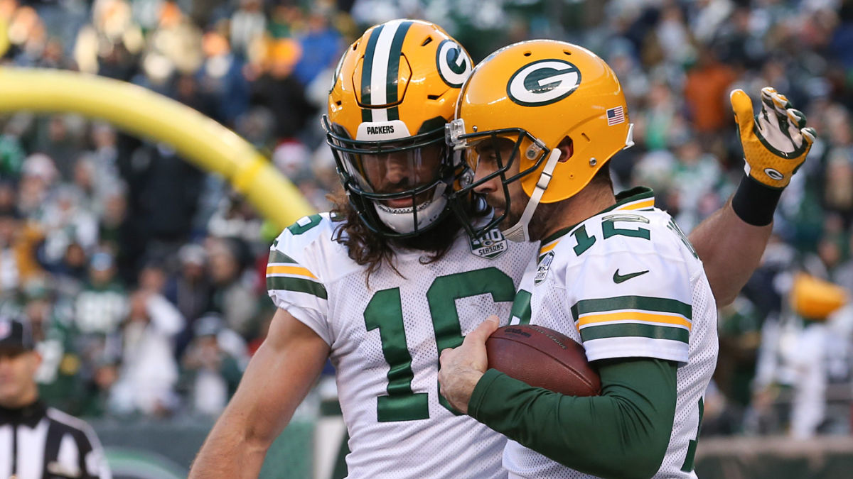 Green Bay Packers Jake Kumerow, Aaron Rodgers
