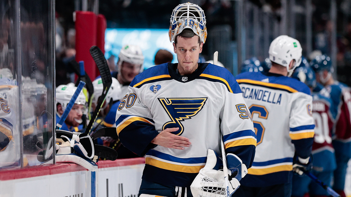 St. Louis Blues goalie Jordan Binnington