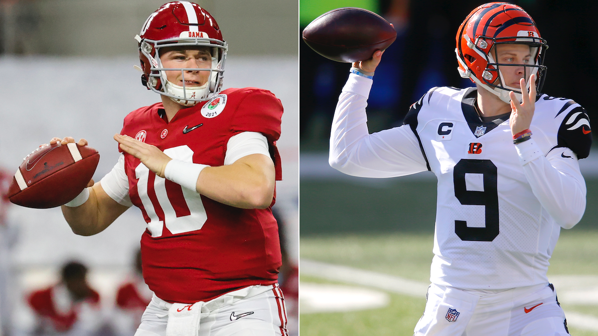 Patriots quarterback Mac Jones, Bengals QB Joe Burrow