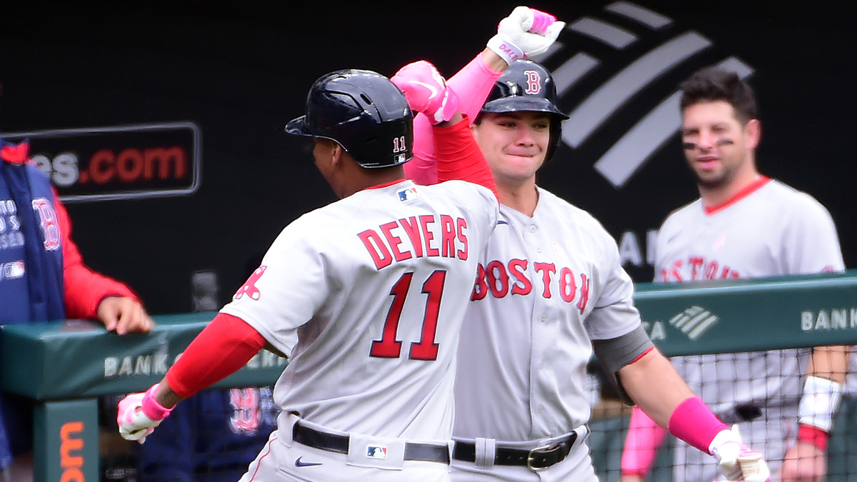 Boston Red Sox third baseman Rafael Devers, first baseman Bobby Dalbec
