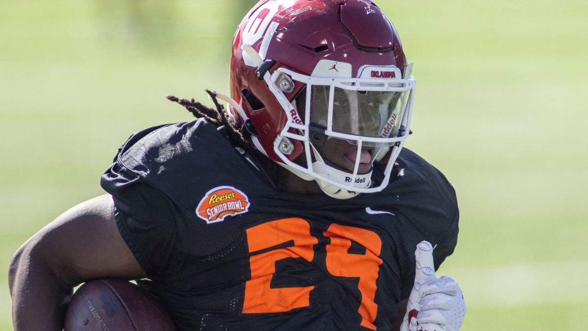 National running back Rhamondre Stevenson