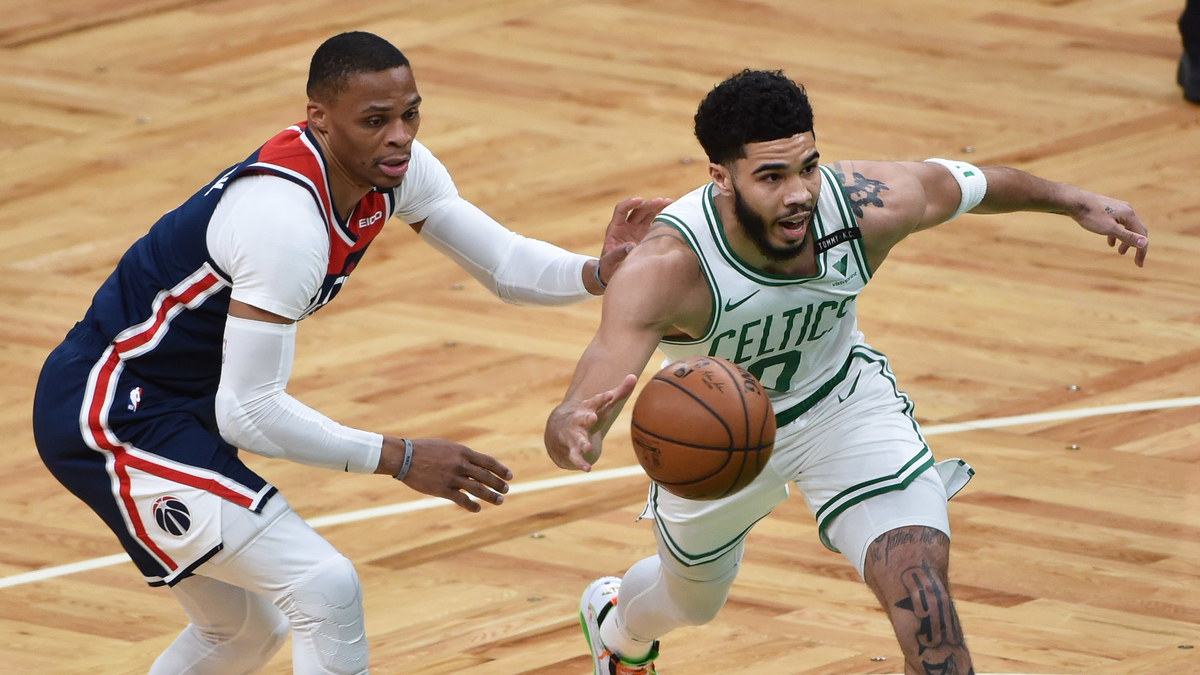 Washington Wizards guard Russell Westbrook, Boston Celtics forward Jayson Tatum