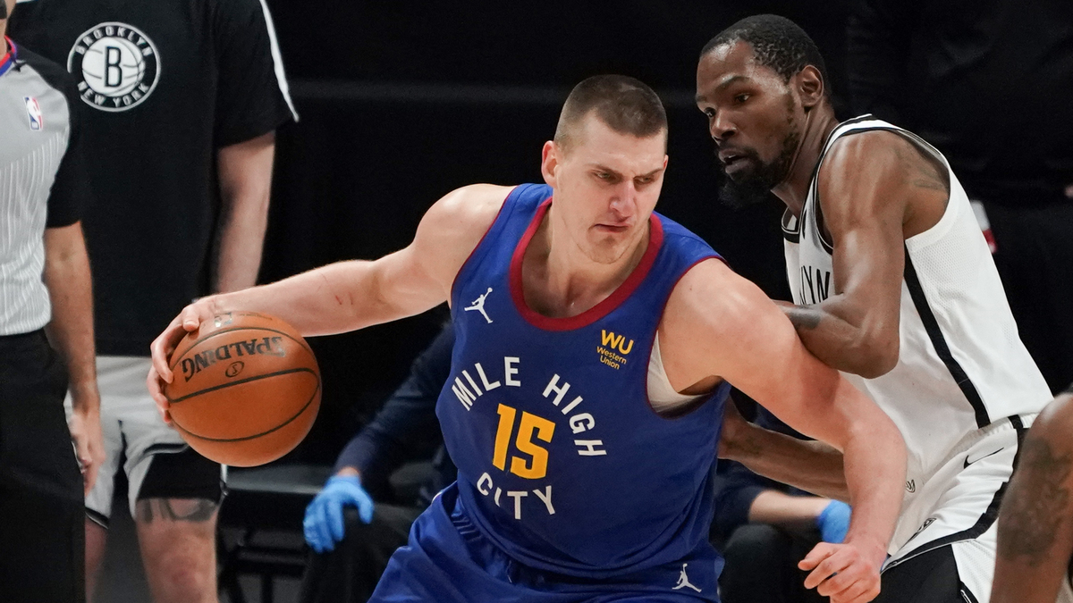 Denver Nuggets center Nikola Jokic, Brooklyn Nets forward Kevin Durant