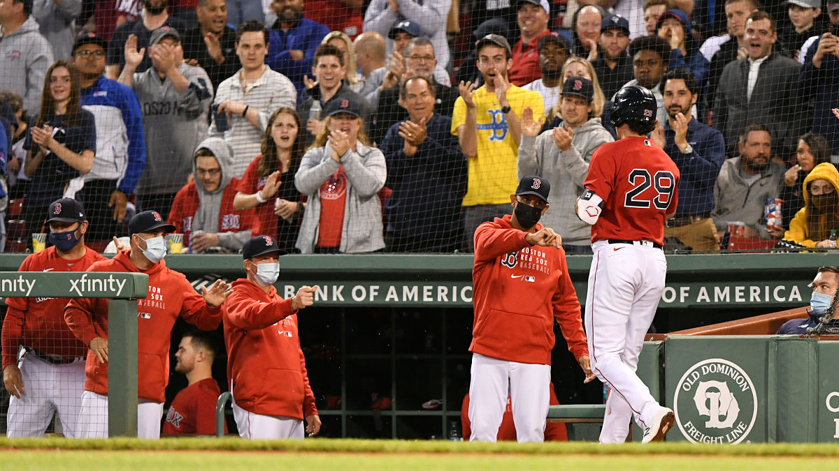 Boston Red Sox manager Alex Cora, first baseman Bobby Dalbec