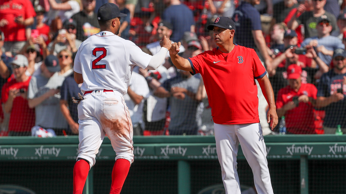 Boston Red Sox manager Alex Cora, shortstop Xander Bogaerts