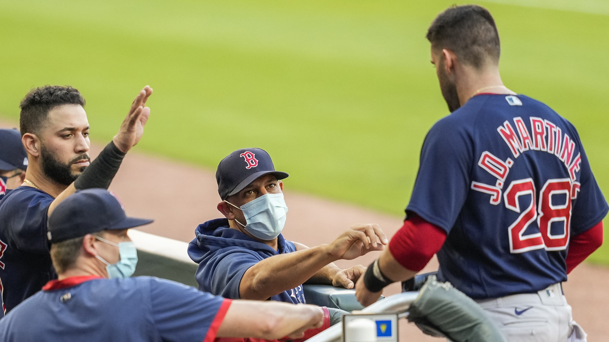 Boston Red Sox manager Alex Cora, J.D. Martinez