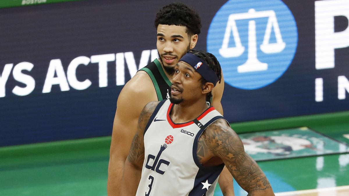 Boston Celtics forward Jayson Tatum, Washington Wizards guard Bradley Beal