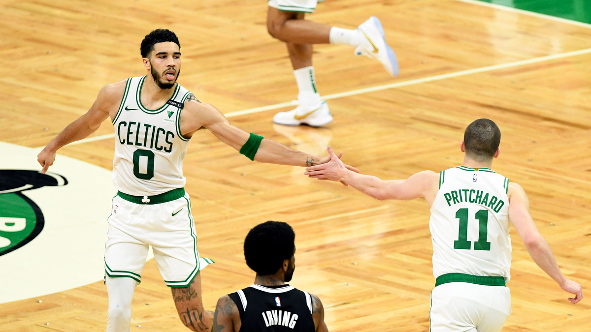 Boston Celtics guard Payton Pritchard, Jayson Tatum