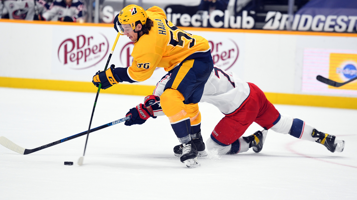 Boston Bruins forwards Erik Haula and Nick Foligno