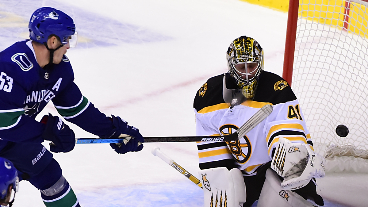 Vancouver Canucks forward Bo Horvat, goalie Jaroslav Halak