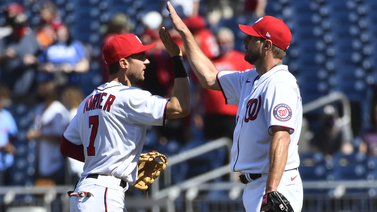 Washington Nationals Shortstop Trea Turner And Starting Pitcher Max Scherzer