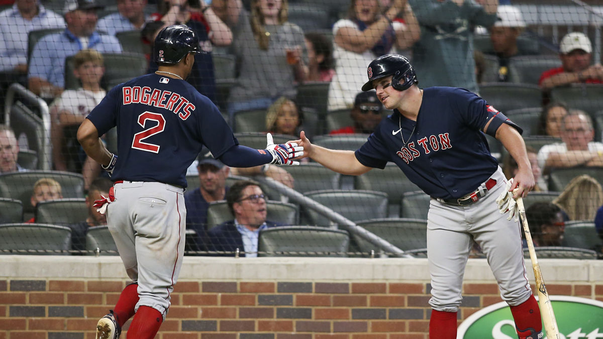 Boston Red Sox shortstop Xander Bogaerts and right fielder Hunter Renfroe