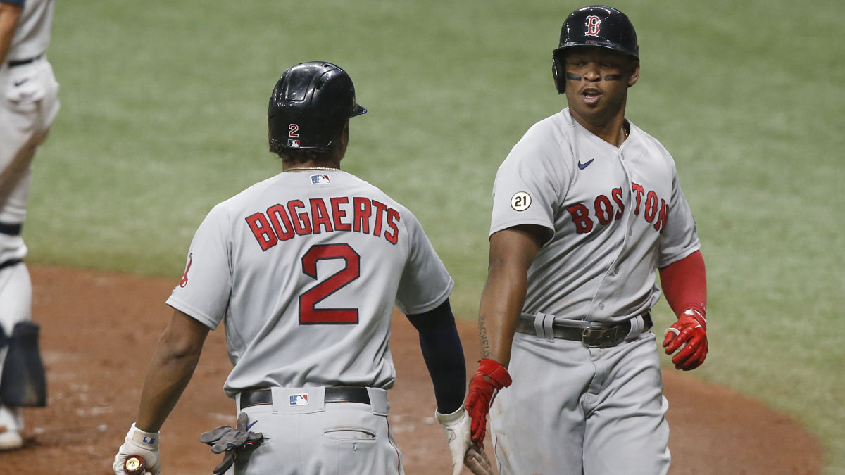 Boston Red Sox shortstop Xander Bogaerts and third baseman Rafael Devers