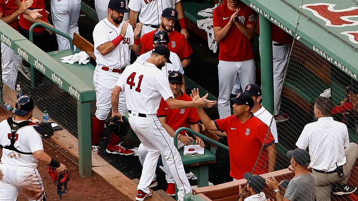 Boston Red Sox pitcher Chris Sale, manager Alex Cora