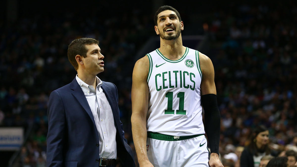 Boston Celtics president Brad Stevens and center Enes Freedom