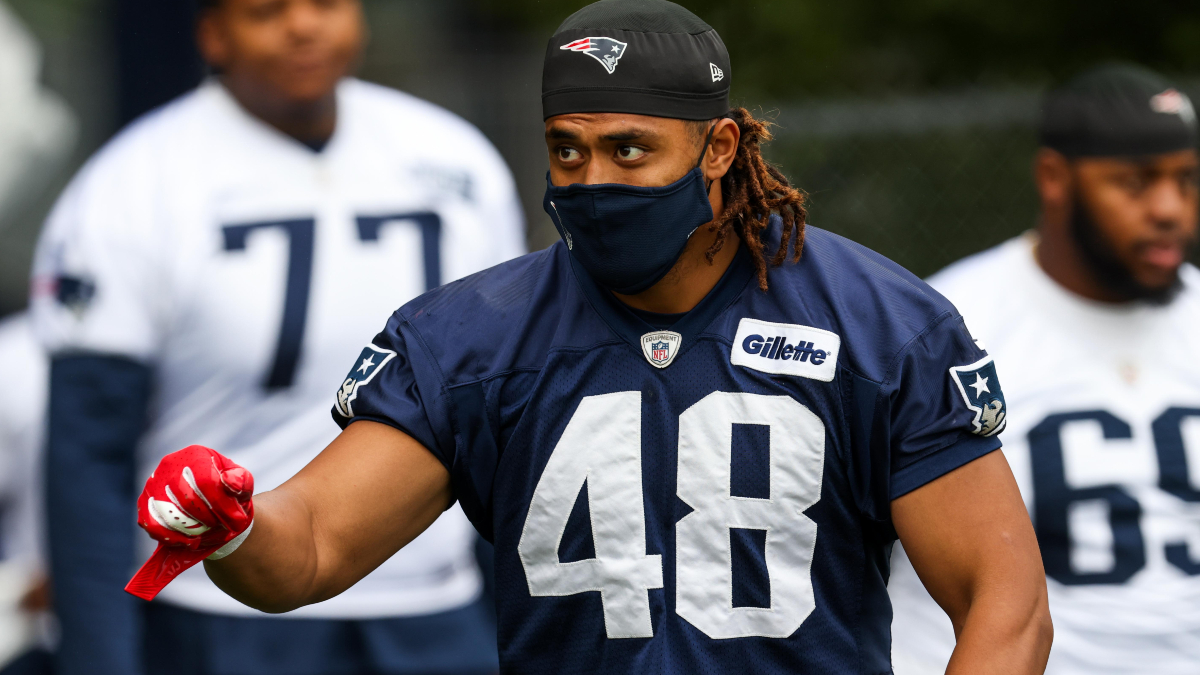 New England Patriots linebacker Harvey Langi