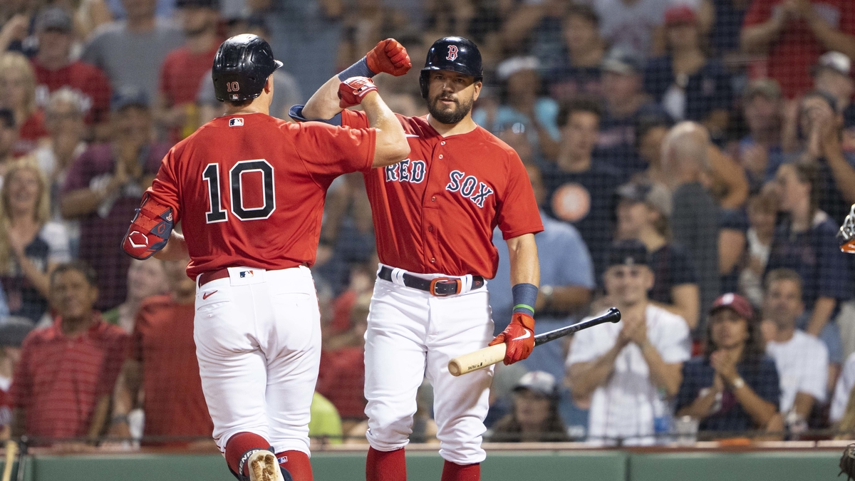 Boston Red Sox Outfielders Hunter Renfroe And Kyle Schwarber