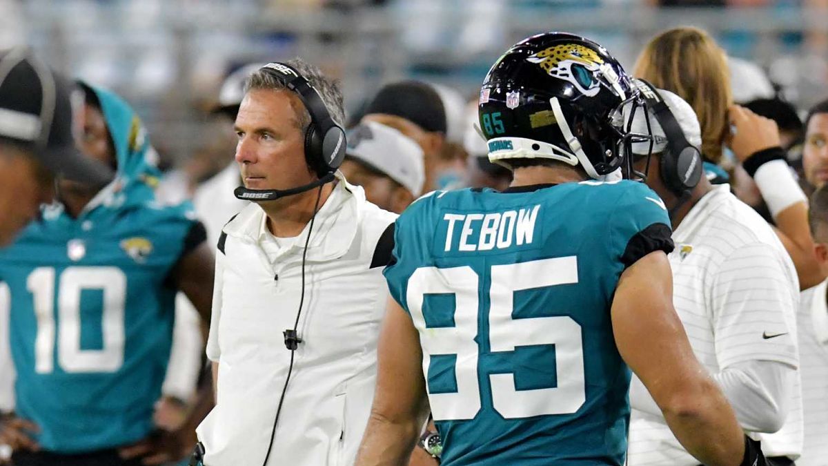 Jacksonville Jaguars head coach Urban Meyer, Tim Tebow