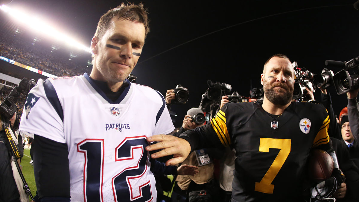 Tampa Bay Buccaneers quarterback Tom Brady and Pittsburgh Steelers quarterback Ben Roethlisberger