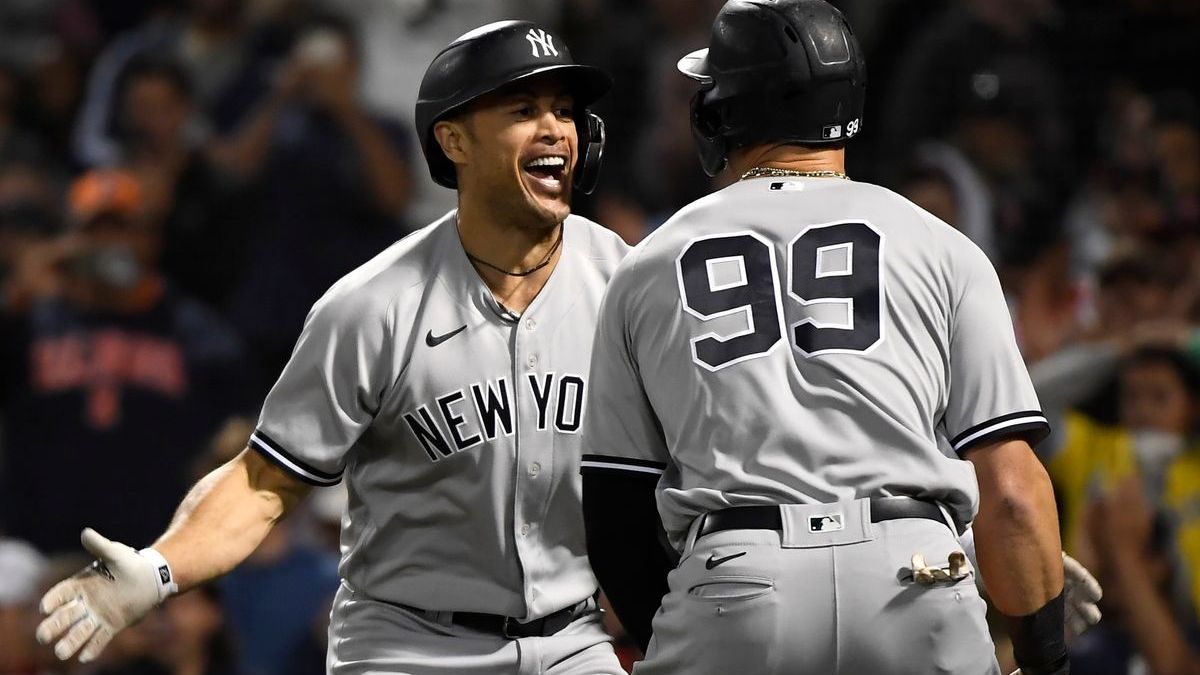 New York Yankees' Giancarlo Stanton, Aaron Judge