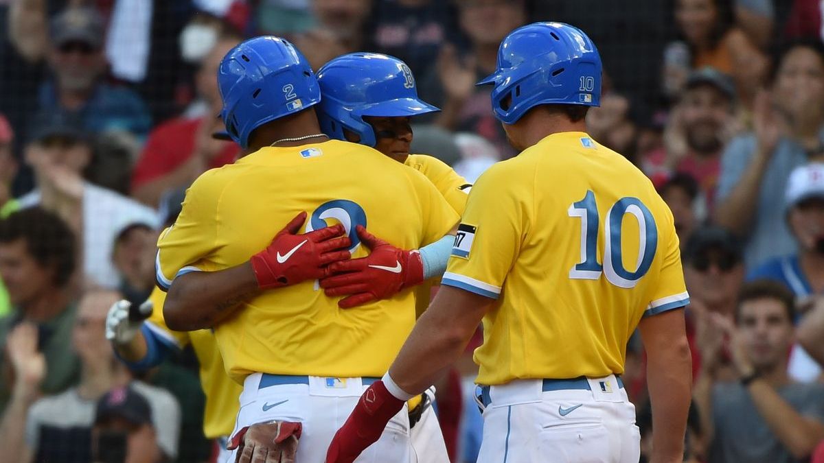 Red Sox infielders Rafael Devers, Xander Bogaerts
