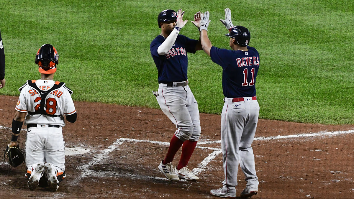 Boston Red Sox shortstop Xander Bogaerts, Rafael Devers