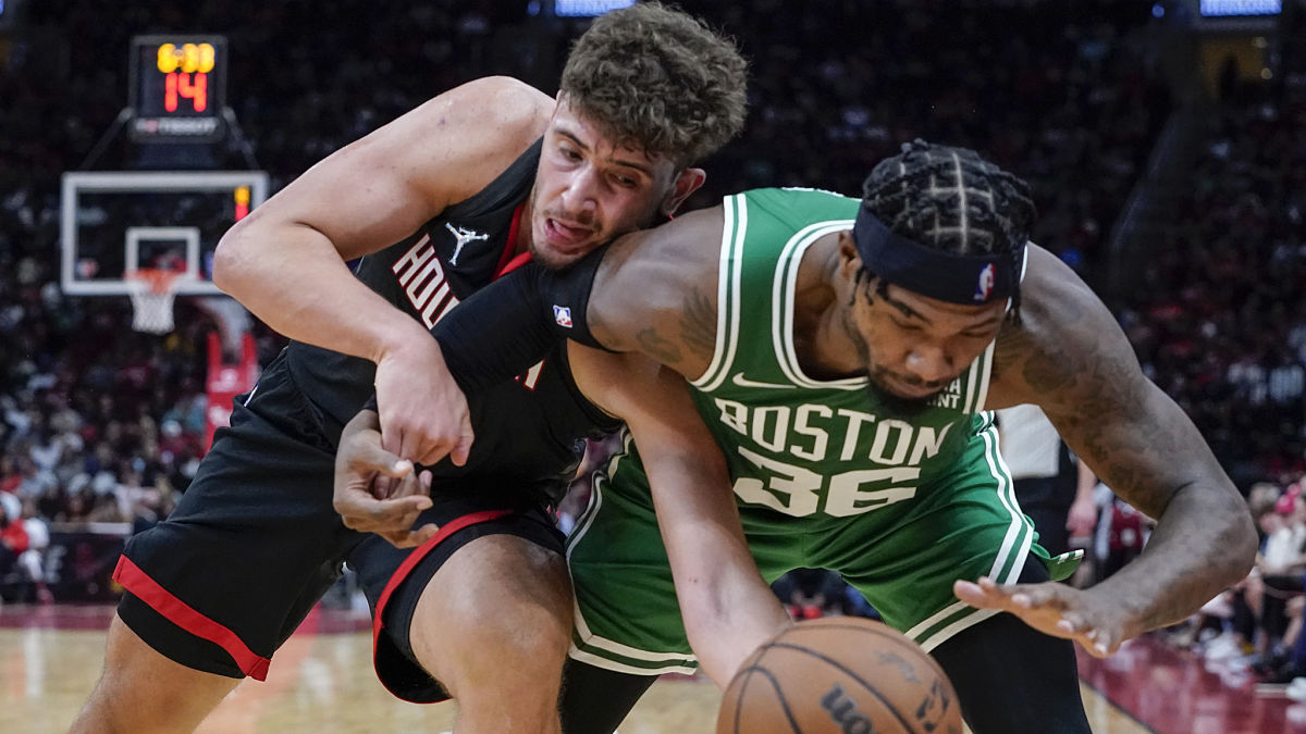 Houston Rockets center Alperen Şengün and Boston Celtics guard Marcus Smart