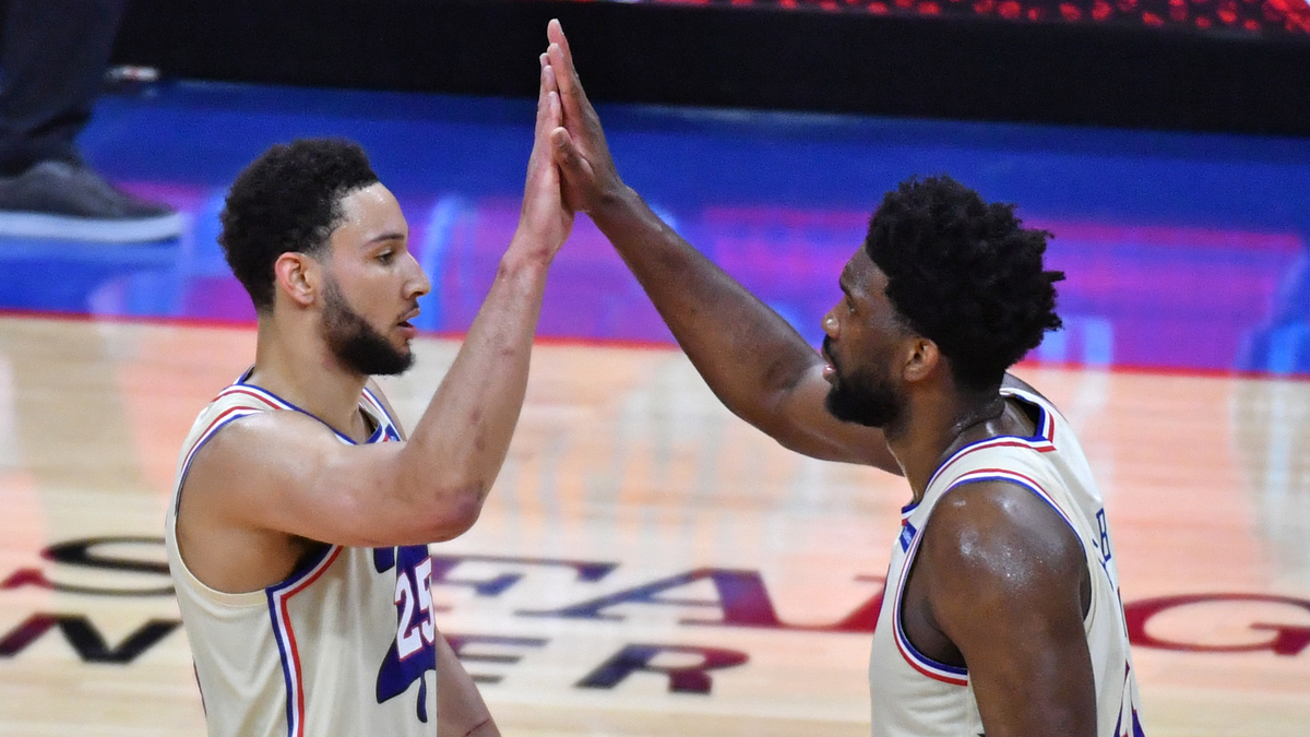Philadelphia 76ers guard Ben Simmons and center Joel Embiid