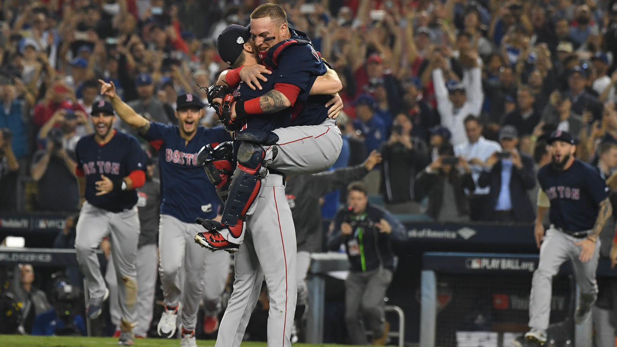 Boston Red Sox pitcher Chris Sale and catcher Christian Vázquez
