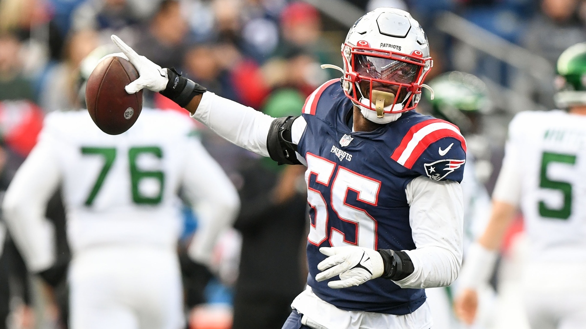 New England Patriots linebacker Josh Uche (55)