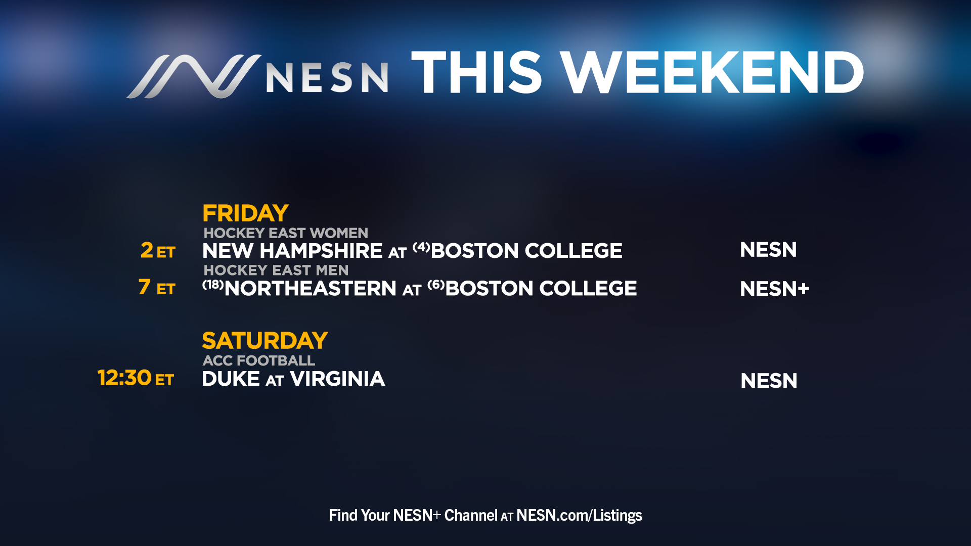 NESN college programming