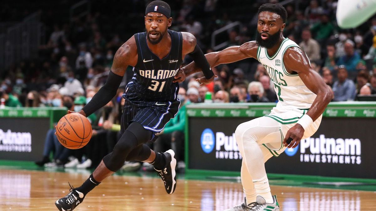 Orlando Magic guard Terrence Ross, Boston Celtics wing Jaylen Brown