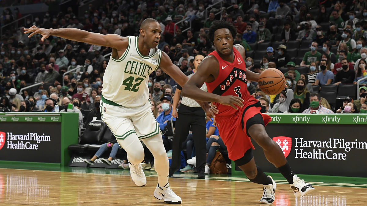 Boston Celtics center Al Horford and Toronto Raptors forward OG Anunoby