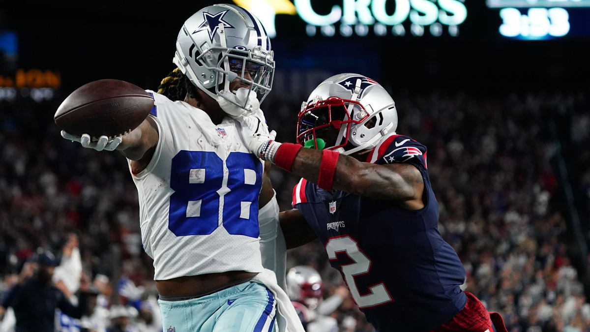 Dallas Cowboys receiver CeeDee Lamb and New England Patriots cornerback Jalen Mills