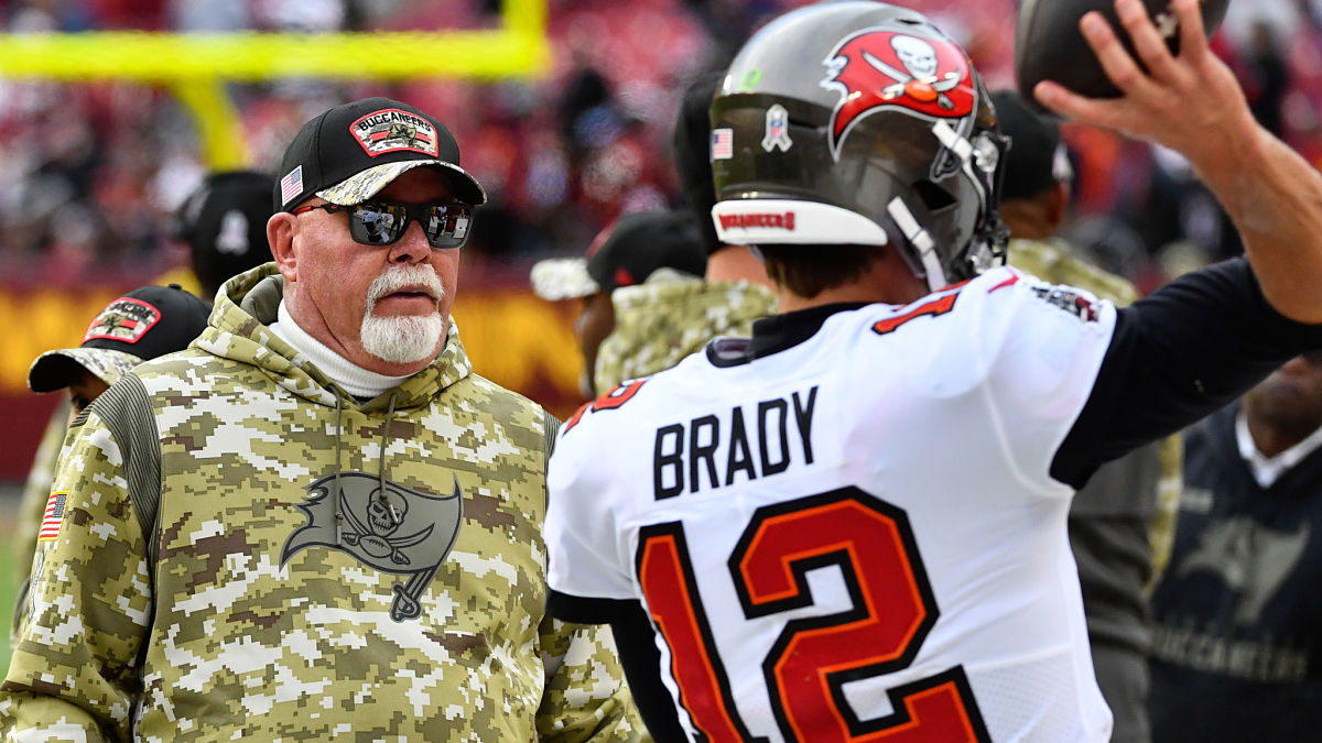 Tampa Bay Buccaneers head coach Bruce Arians and quarterback Tom Brady