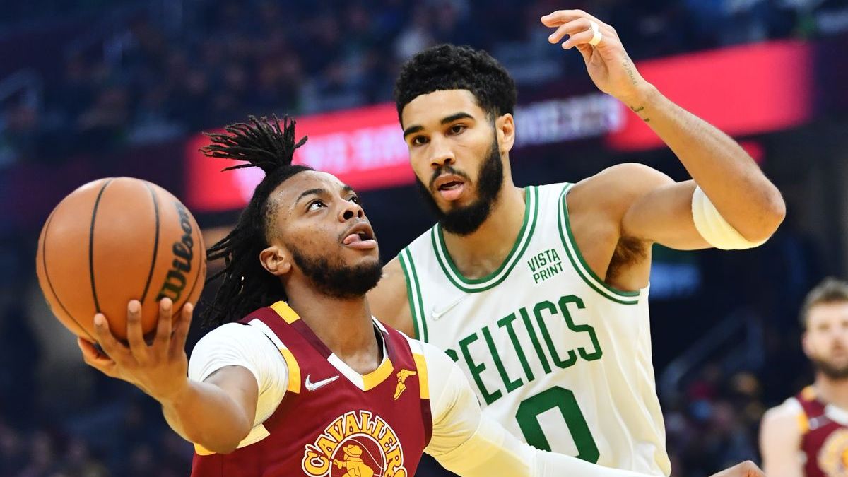 Cleveland Cavaliers guard Darius Garland, Boston Celtics forward Jayson Tatum
