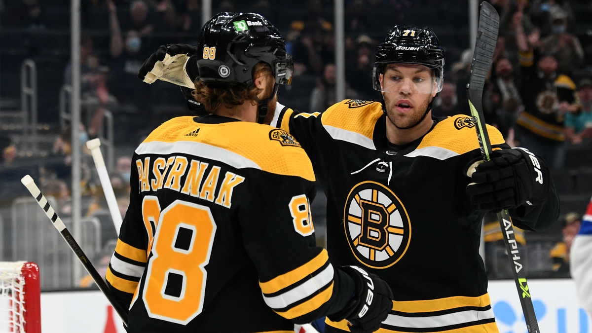 Boston Bruins wingers David Pastrnak and Taylor Hall