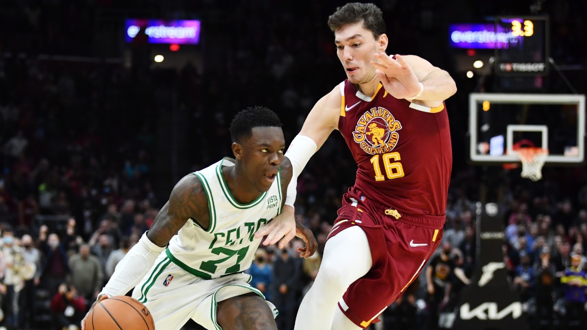 Boston Celtics guard Dennis Schroder, Cleveland Cavaliers forward Cedi Osman