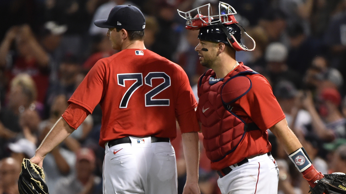 Boston Red Sox pitcher Garrett Whitlock, catcher Kevin Plawecki