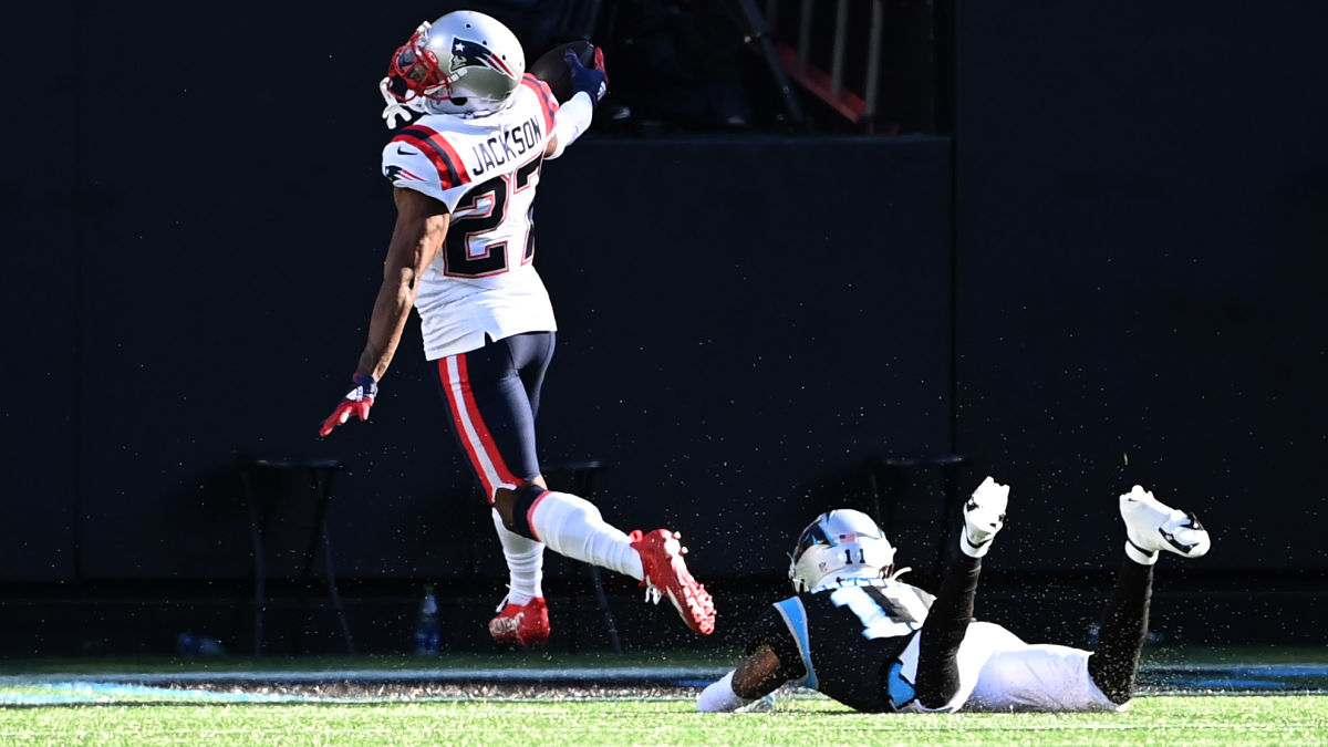 New England Patriots cornerback J.C. Jackson and Carolina Panthers wide receiver Robby Anderson