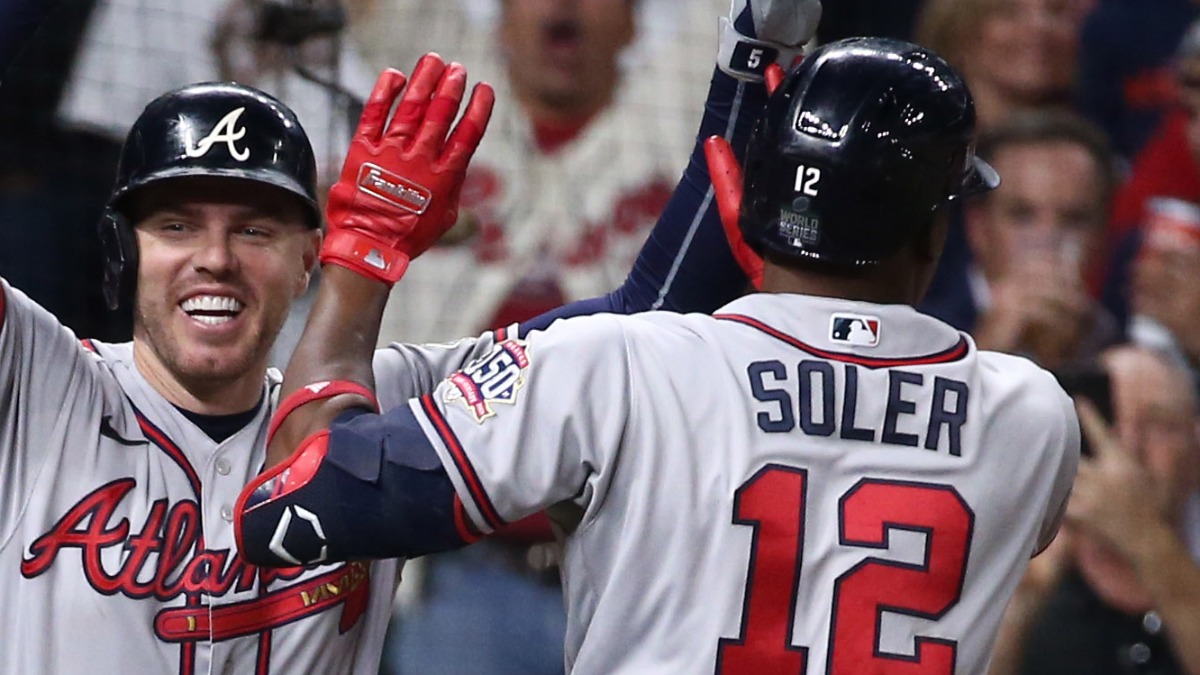 Atlanta Braves outfielder Jorge Soler, first baseman Freddie Freeman