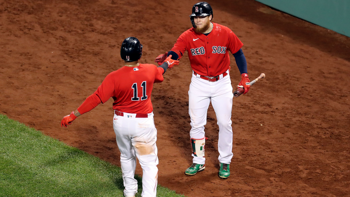 Boston Red Sox outfielder Alex Verdugo, third baseman Rafael Devers