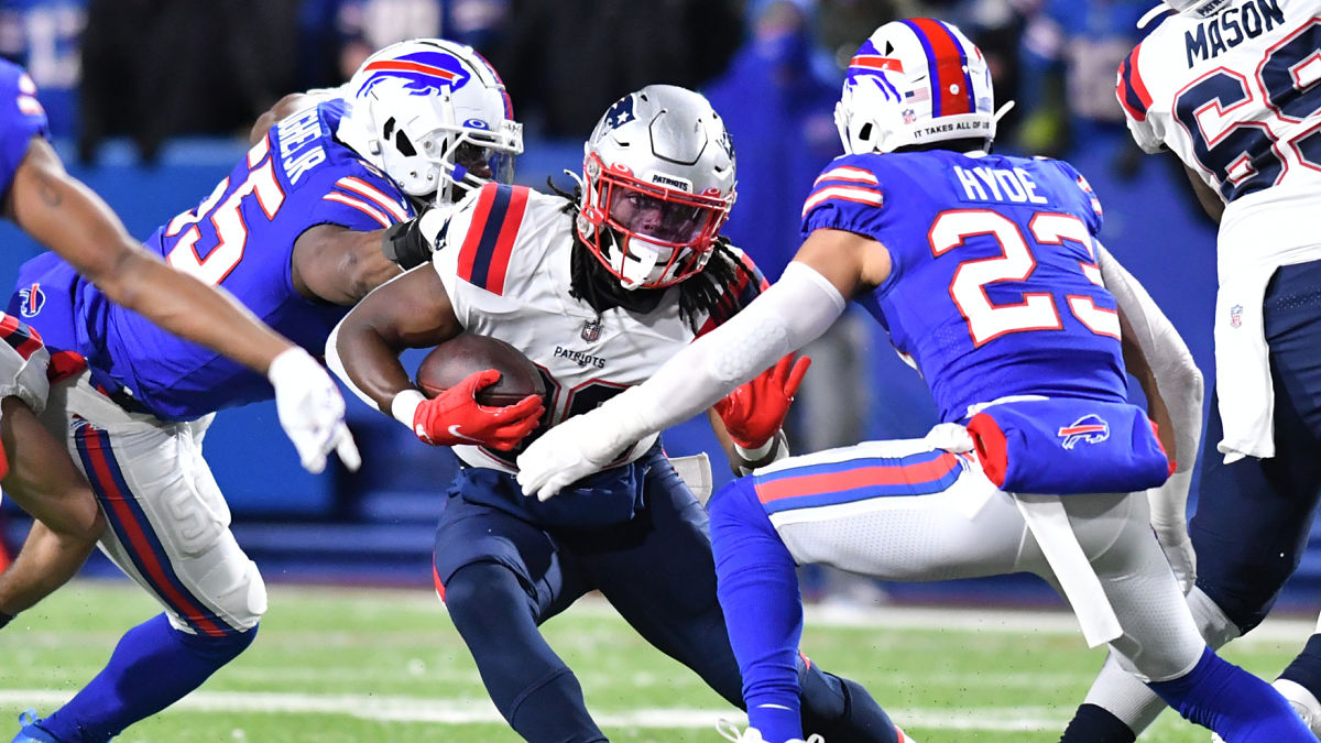 New England Patriots running back Rhamondre Stevenson