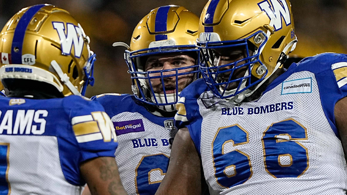 Winnipeg Blue Bombers offensive lineman Drew Desjarlais